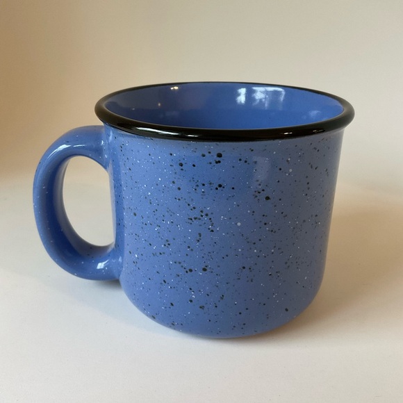 Blue Speckled Ceramic Camp Style Mug 12 Oz - Picture 4 of 14
